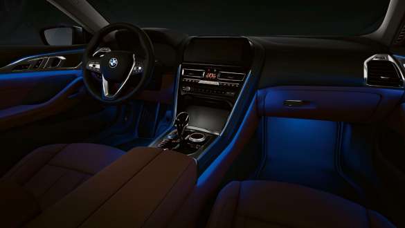 Ambient light. BMW 8 Series Coupé, cockpit, Ambient light.