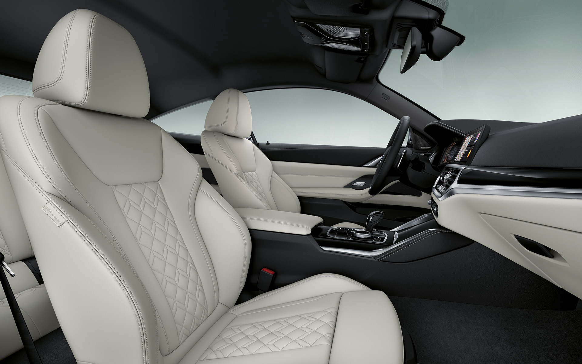 BMW Individual extended leather trim 'Merino' Ivory White BMW 4 Series Coupé Individual G22 2020 cockpit BMW Individual extended leather trim 'Merino' Ivory White BMW 4 Series Coupé Individual G22 2020
