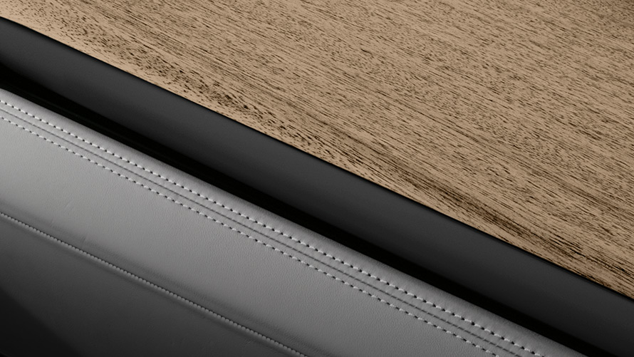 Interior trim in eucalyptus Interior trim in eucalyptus