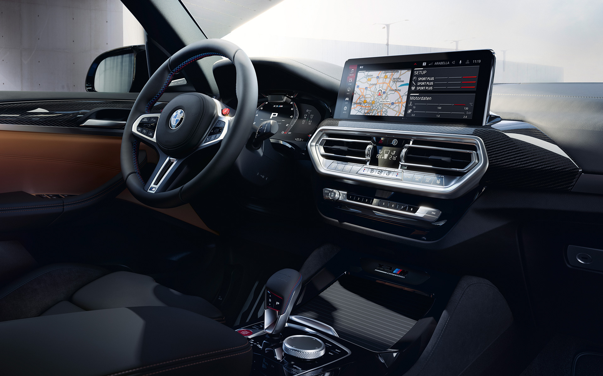 BMW X3 M Competition F97 LCI Facelift 2021 cockpit interior
