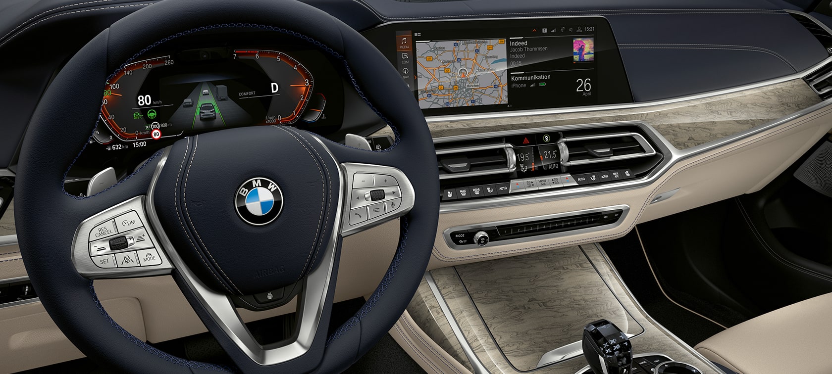BMW X7 M Automobile, innovations BMW X7 M Automobile, cockpit with focus on instrument cluster and driver’s panel, G07